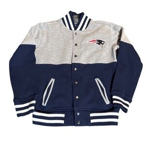 NWOT New England Patriots Size 8 Small Bomber Jacket Youth Kid Boy Gray Blue
